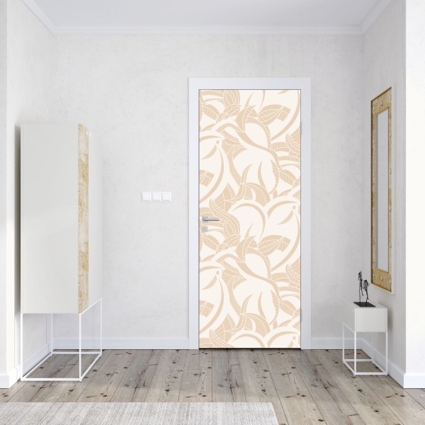 Naklejka na drzwi wiosenna łąka pod błękitnym niebem – Wallissimo®