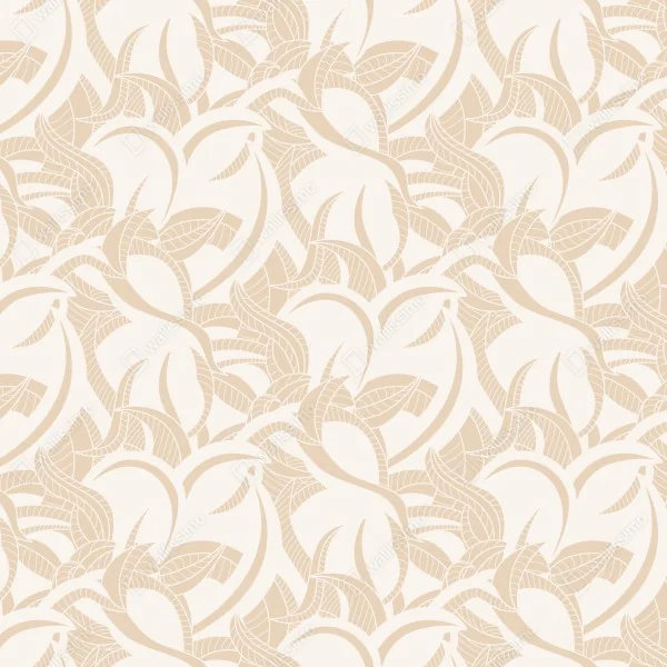 Naklejka na drzwi beżowy liściasty wzór botaniczny – Wallissimo® Naklejka na drzwi beżowy liściasty wzór botaniczny – Wallissimo®