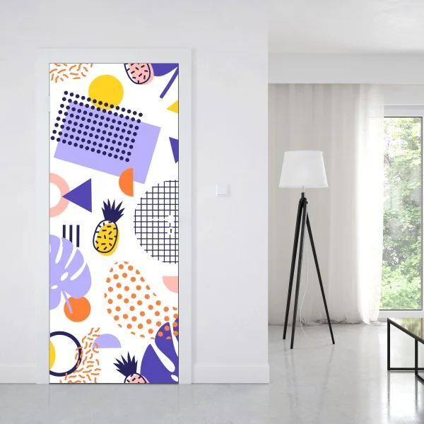 Naklejka na drzwi eteryczna niebieska jaskinia lodowa – Wallissimo®