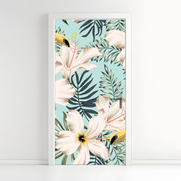 Naklejka na drzwi słoneczna leśna ścieżka – Wallissimo®