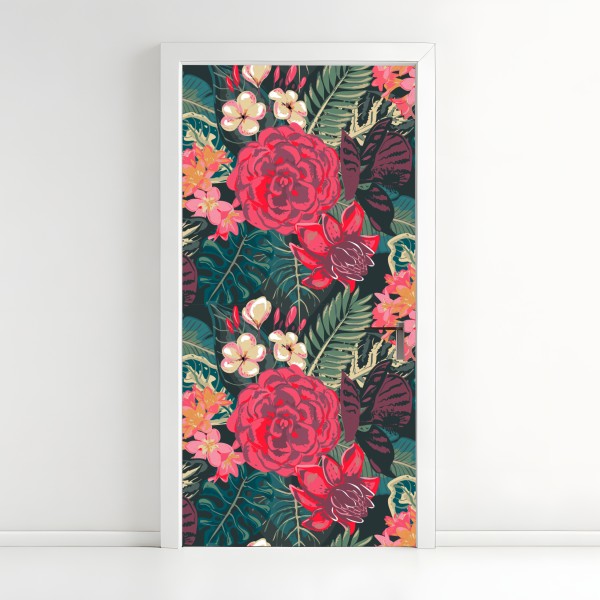 Naklejka na drzwi żywa łąka obraz olejny zbliżenie – Wallissimo®