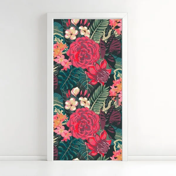 Naklejka na drzwi monochromatyczny przepływ komórek – Wallissimo®