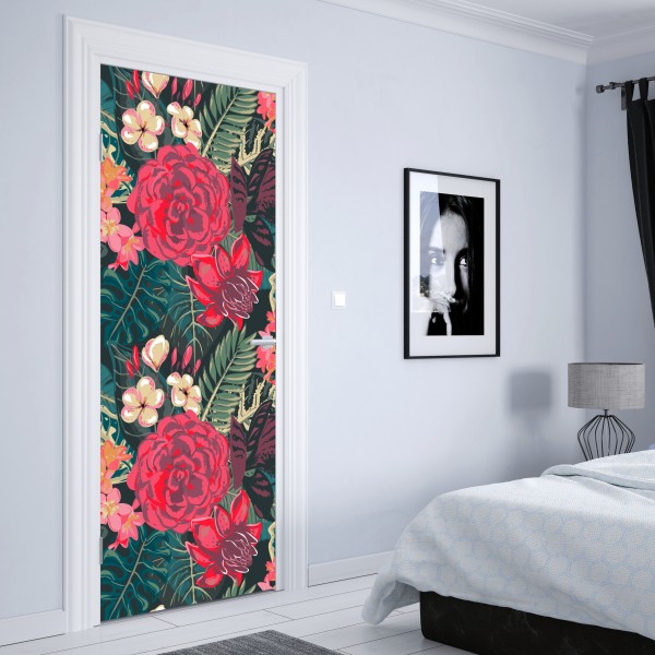 Naklejka na drzwi monochromatyczny przepływ komórek – Wallissimo®