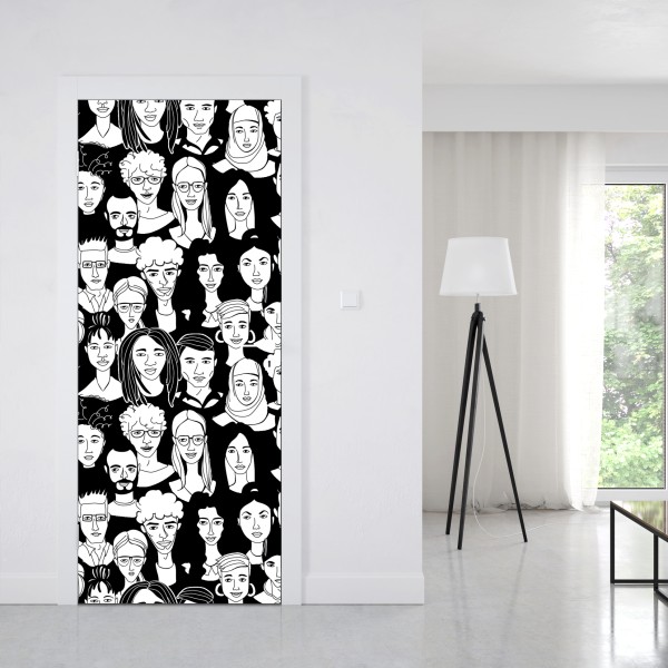 Naklejka na drzwi minimalistyczna kompozycja geometryczna – Wallissimo®