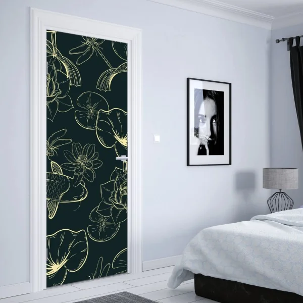 Naklejka na drzwi spokojny poranek nad jeziorem Braies, Dolomity – Wallissimo®