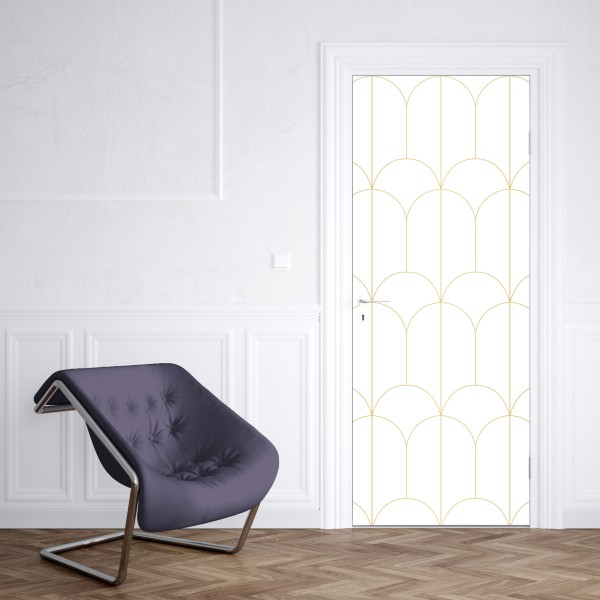 Naklejka na drzwi czarno-biały geometryczny wzór – Wallissimo®