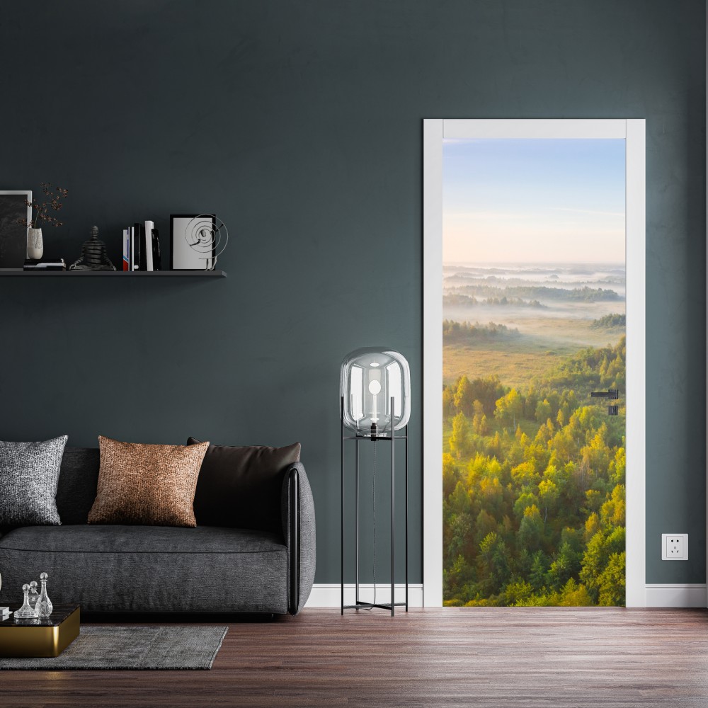 Naklejka na drzwi mglista poranna w bagnie Zvanets – Wallissimo® Naklejka na drzwi mglista poranna w bagnie Zvanets – Wallissimo®