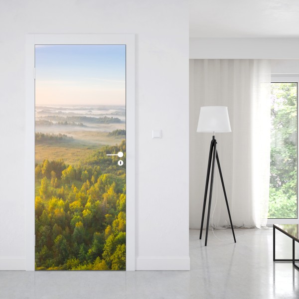 Naklejka na drzwi mglista poranna w bagnie Zvanets – Wallissimo® Naklejka na drzwi mglista poranna w bagnie Zvanets – Wallissimo®