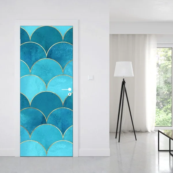 Naklejka na drzwi ciemna faktura marmuru – Wallissimo®