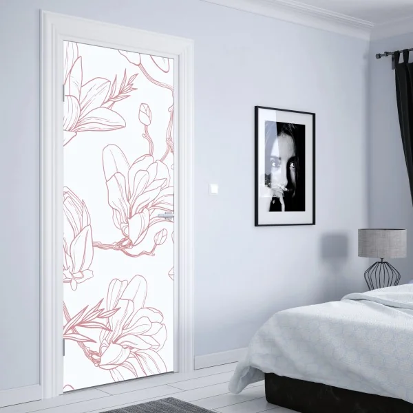 Naklejka na drzwi alpejskie odbicie: spokojny krajobraz górski – Wallissimo®