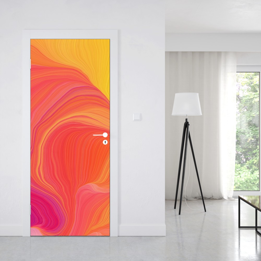 Naklejka na drzwi żywe falujące kolory – Wallissimo® Naklejka na drzwi żywe falujące kolory – Wallissimo®