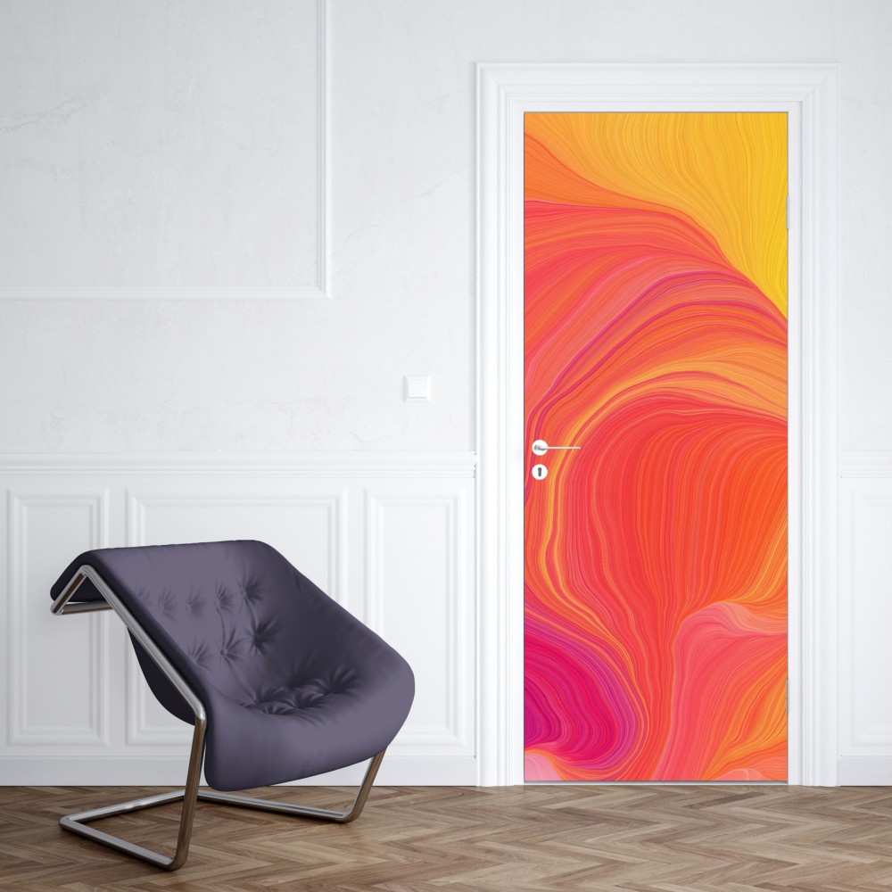 Naklejka na drzwi żywe falujące kolory – Wallissimo® Naklejka na drzwi żywe falujące kolory – Wallissimo®