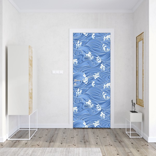 Naklejka na drzwi odważny geometryczny wzór na ścianę – Wallissimo®