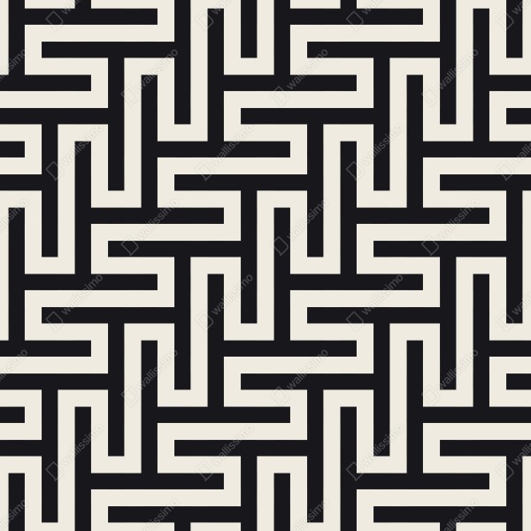 Naklejka na drzwi geometryczny wzór labiryntu w beżu i czerni – Wallissimo® Naklejka na drzwi geometryczny wzór labiryntu w beżu i czerni – Wallissimo®