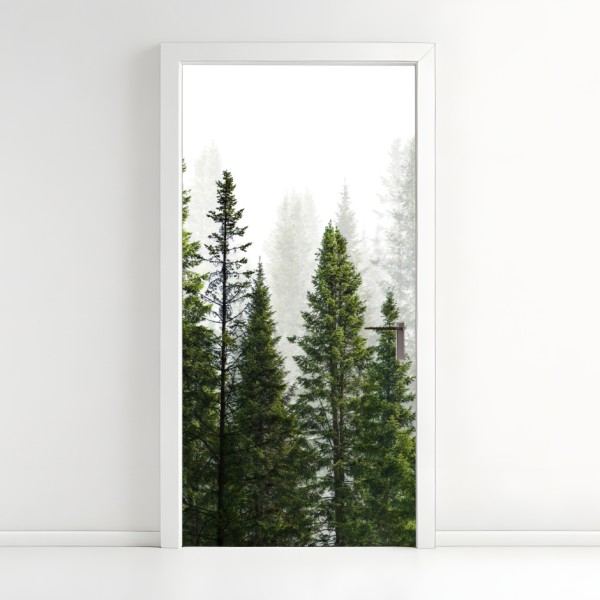 Naklejka na drzwi perspektywa Mostu Brooklyńskiego w monochromie – Wallissimo®