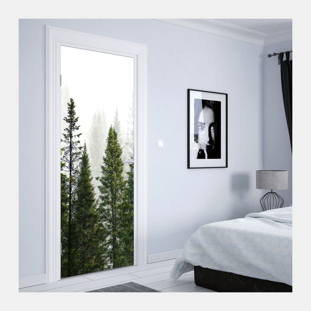 Naklejka na drzwi mglisty las jodłowy – Wallissimo® Naklejka na drzwi mglisty las jodłowy – Wallissimo®