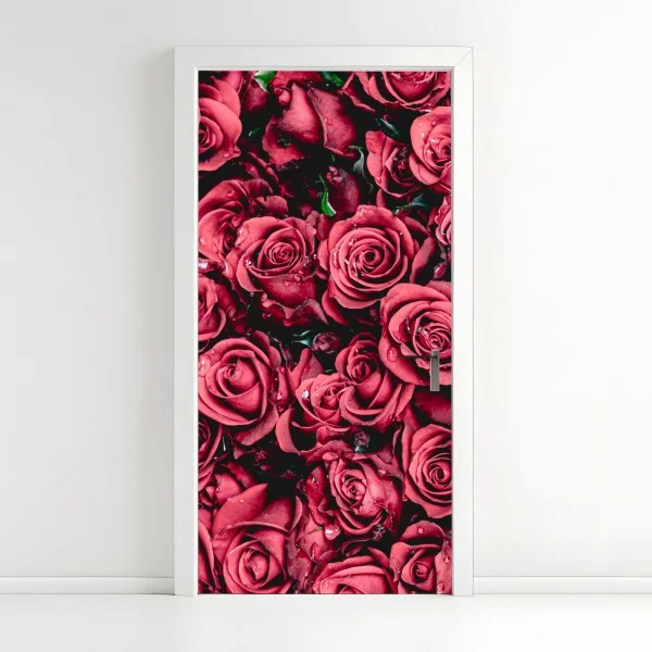 Naklejka na drzwi pole czerwonych maków – Wallissimo®