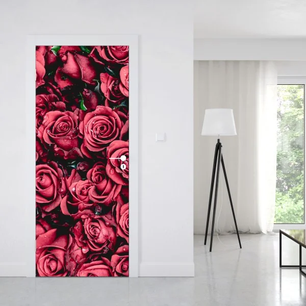 Naklejka na drzwi pole czerwonych maków – Wallissimo®