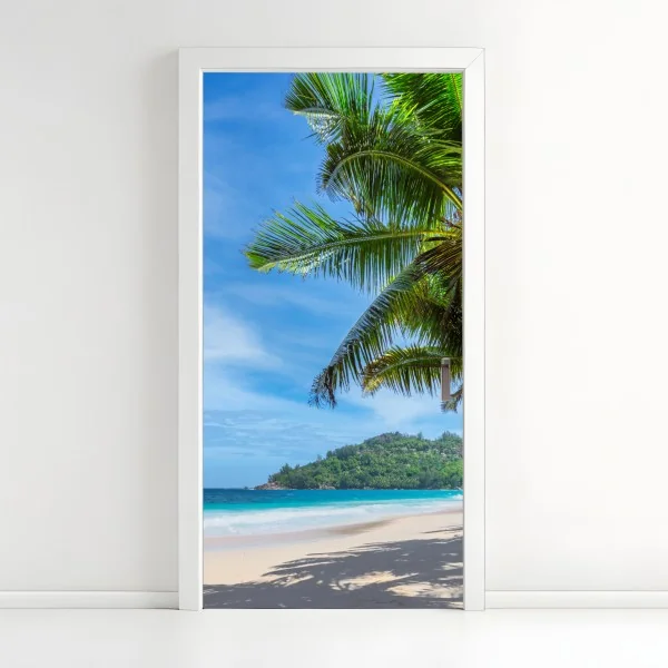 Naklejka na drzwi słoneczna ścieżka przez zieloną łąkę – Wallissimo®