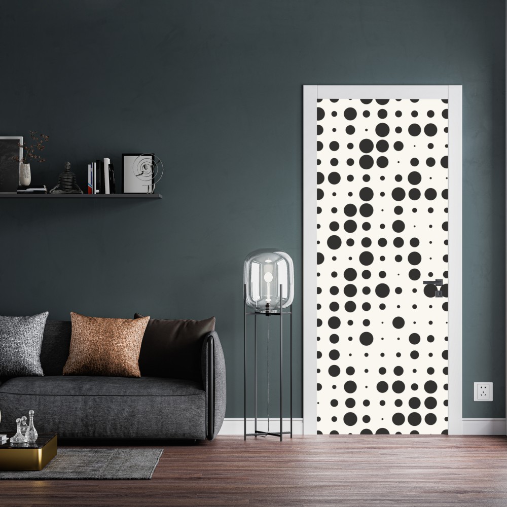 Naklejka na drzwi minimalistyczny wzór kropek – Wallissimo® Naklejka na drzwi minimalistyczny wzór kropek – Wallissimo®