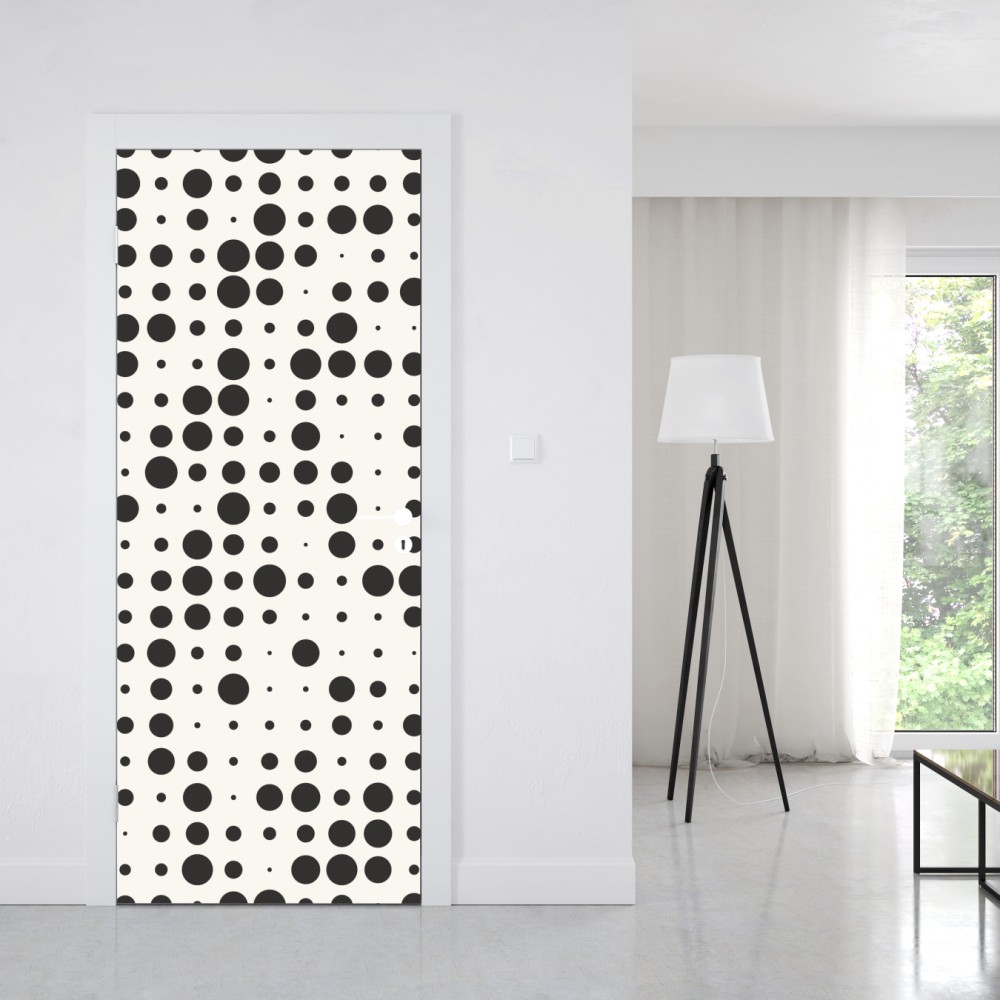 Naklejka na drzwi minimalistyczny wzór kropek – Wallissimo® Naklejka na drzwi minimalistyczny wzór kropek – Wallissimo®