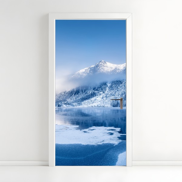 Naklejka na drzwi akwarelowy tukan w tropikalnym wzorze – Wallissimo®