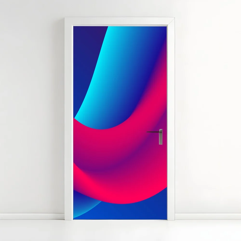 Naklejka na drzwi żywe falujące gradienty – Wallissimo® Naklejka na drzwi żywe falujące gradienty – Wallissimo®