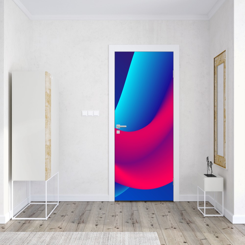 Naklejka na drzwi żywe falujące gradienty – Wallissimo® Naklejka na drzwi żywe falujące gradienty – Wallissimo®