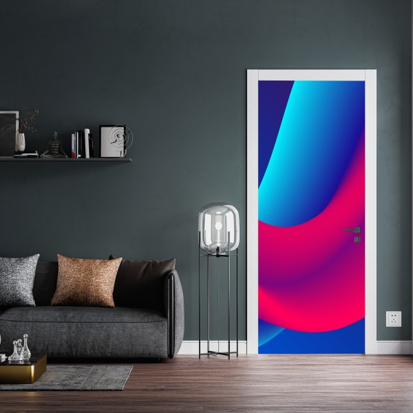 Naklejka na drzwi żywe falujące gradienty – Wallissimo® Naklejka na drzwi żywe falujące gradienty – Wallissimo®