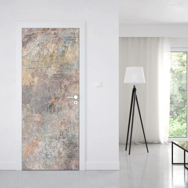 Naklejka na drzwi złoty geometryczny wzór z kołami – Wallissimo®