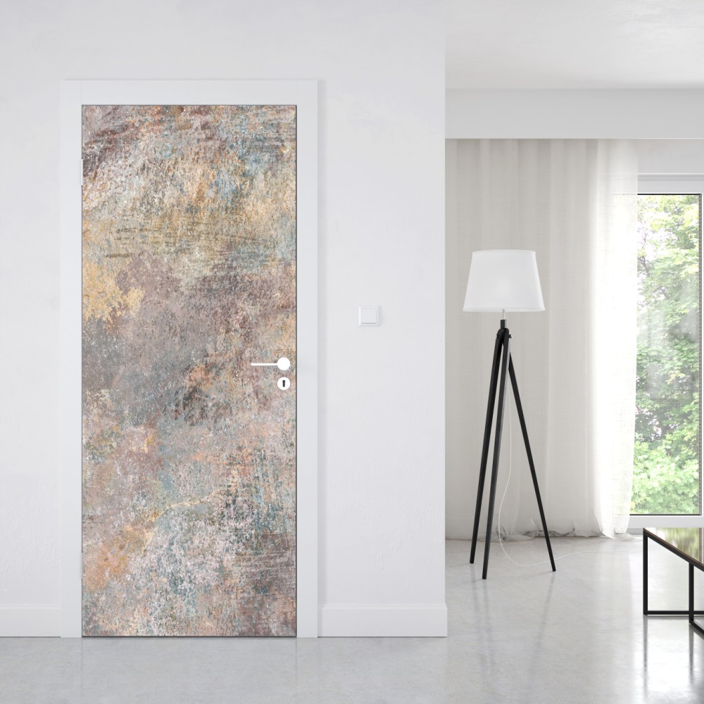 Naklejka na drzwi subtelna teksturowana abstrakcja w ciepłych neutralnych tonach – Wallissimo® Naklejka na drzwi subtelna teksturowana abstrakcja w ciepłych neutralnych tonach – Wallissimo®