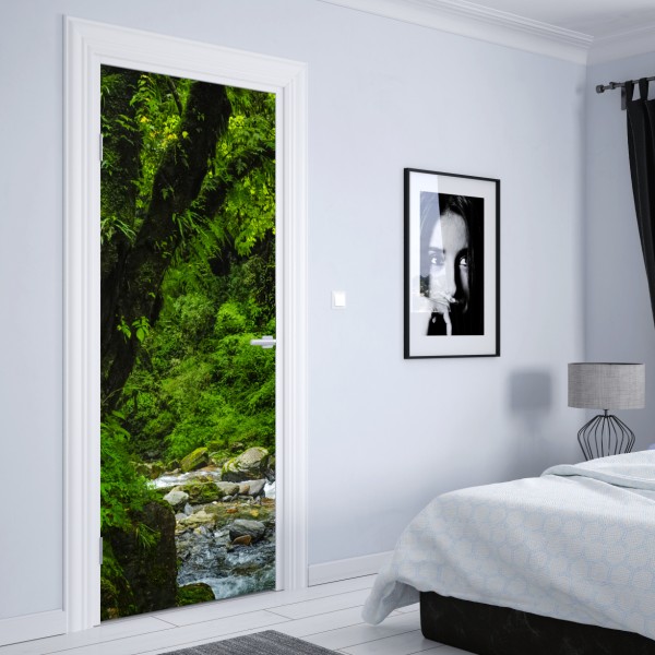 Naklejka na drzwi nastrojowa różowa piwonia zbliżenie – Wallissimo®