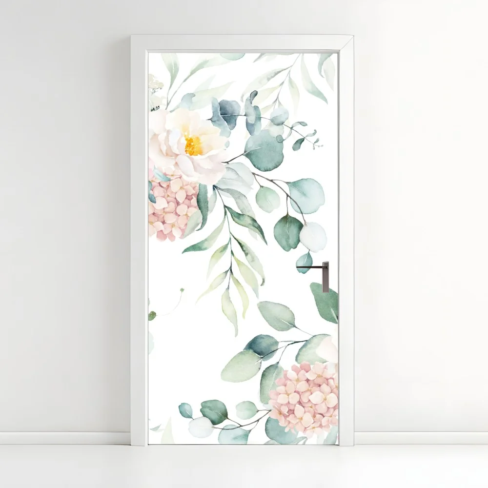 Naklejka na drzwi delikatny akwarelowy bukiet kwiatów – Wallissimo® Naklejka na drzwi delikatny akwarelowy bukiet kwiatów – Wallissimo®