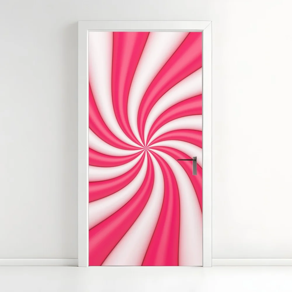 Naklejka na drzwi różowa cukierkowa spirala – Wallissimo® Naklejka na drzwi różowa cukierkowa spirala – Wallissimo®