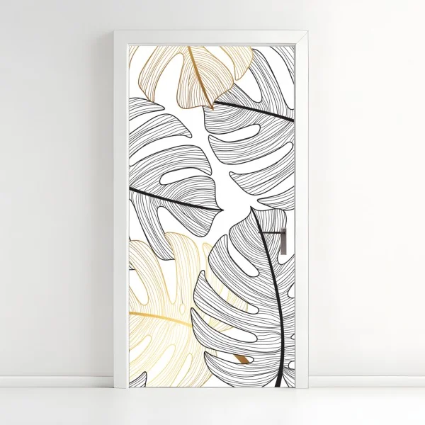 Naklejka na drzwi turkusowy geometryczny motyw łezki – Wallissimo®