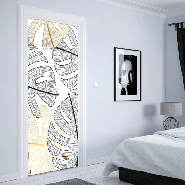 Naklejka na drzwi turkusowy geometryczny motyw łezki – Wallissimo®