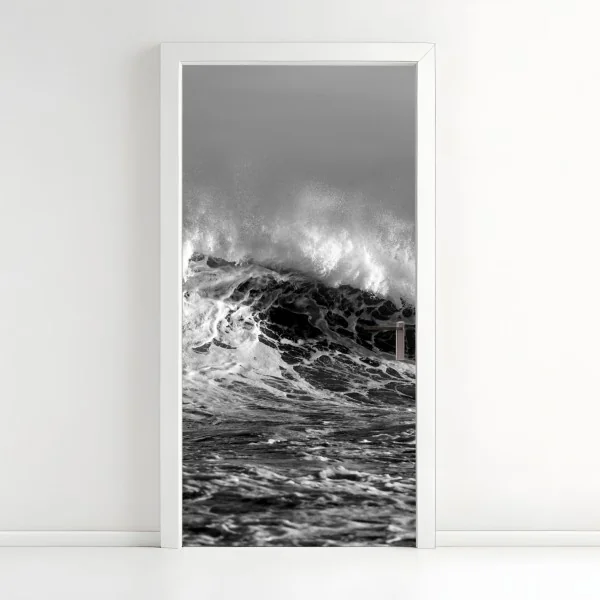 Naklejka na drzwi Edynburg panorama z zamkiem i wieżą zegarową – Wallissimo®