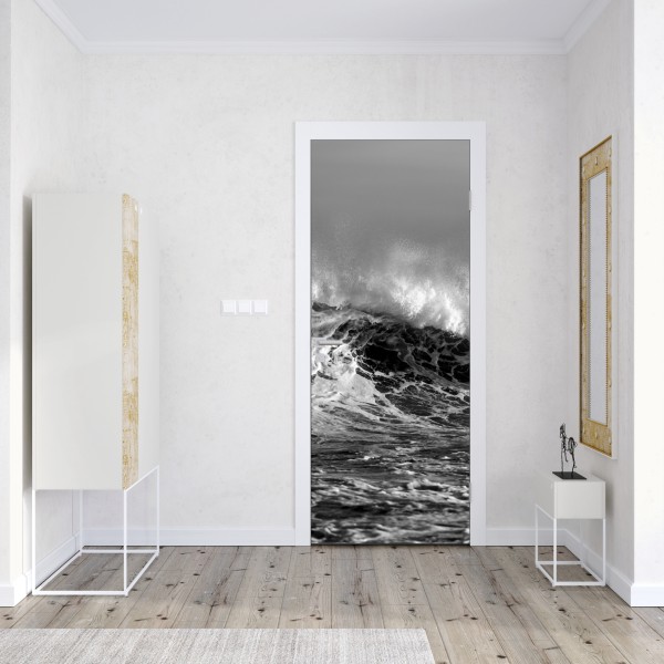 Naklejka na drzwi Edynburg panorama z zamkiem i wieżą zegarową – Wallissimo®