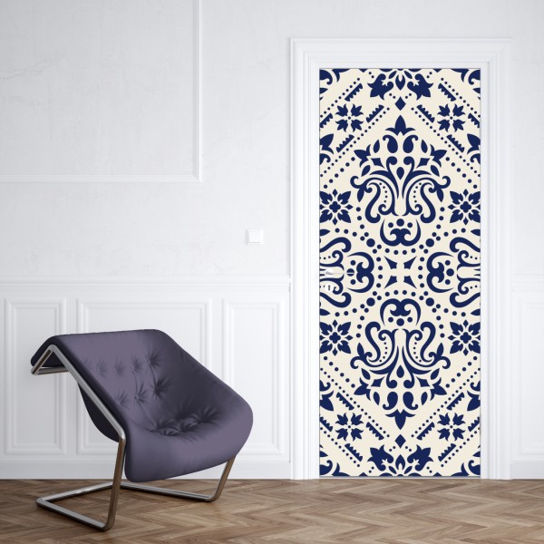 Naklejka na drzwi czarny marmur marquina do nowoczesnych wnętrz – Wallissimo®