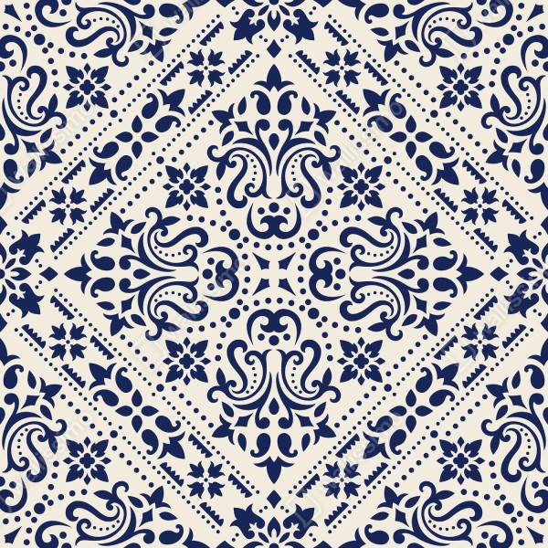 Naklejka na drzwi granatowy wzór damaskowy na płytkach – Wallissimo® Naklejka na drzwi granatowy wzór damaskowy na płytkach – Wallissimo®