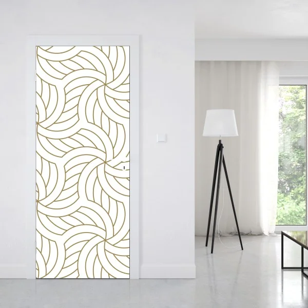 Naklejka na drzwi niebieskie peonie w stylu botanicznym – Wallissimo®