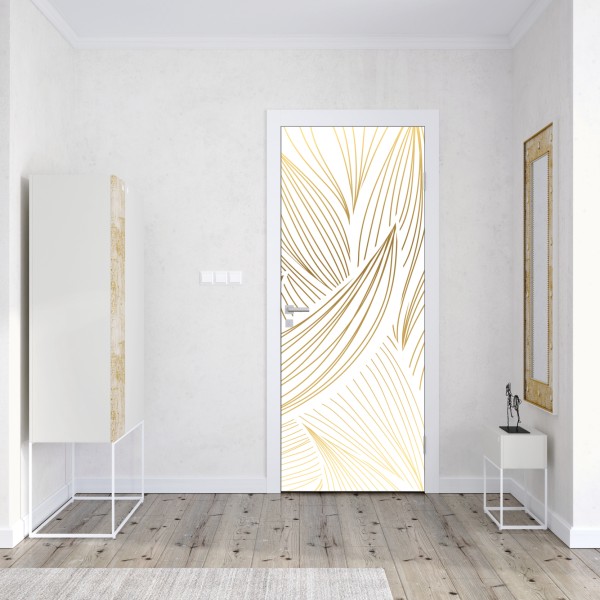 Naklejka na drzwi czarno-biały geometryczny wzór – Wallissimo®