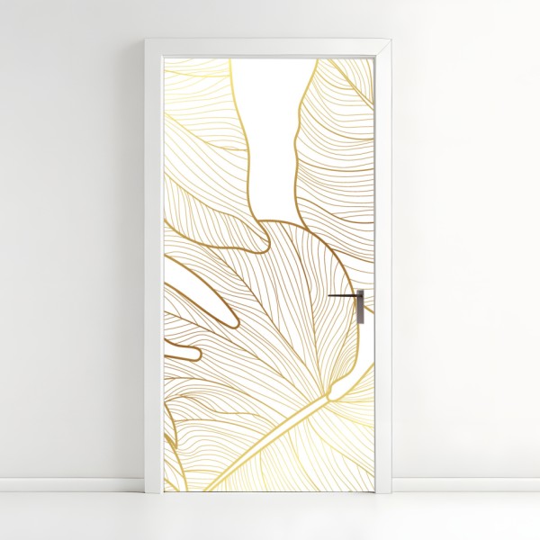 Naklejka na drzwi niebieskie peonie w stylu botanicznym – Wallissimo®