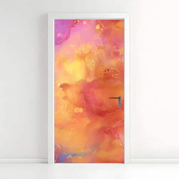 Naklejka na drzwi gwiaździsta Droga Mleczna nad lasem – Wallissimo®