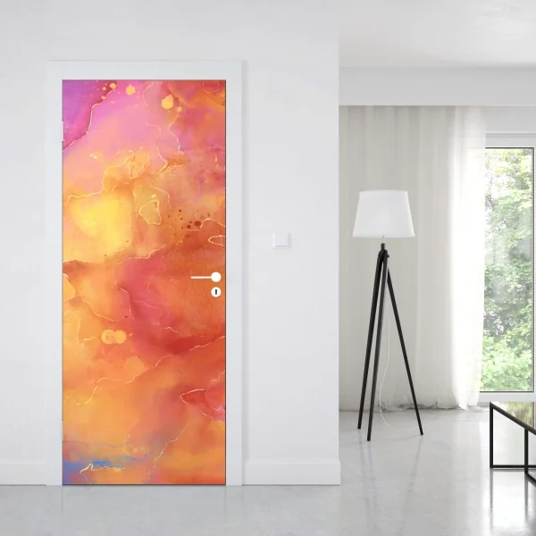 Naklejka na drzwi gwiaździsta Droga Mleczna nad lasem – Wallissimo®