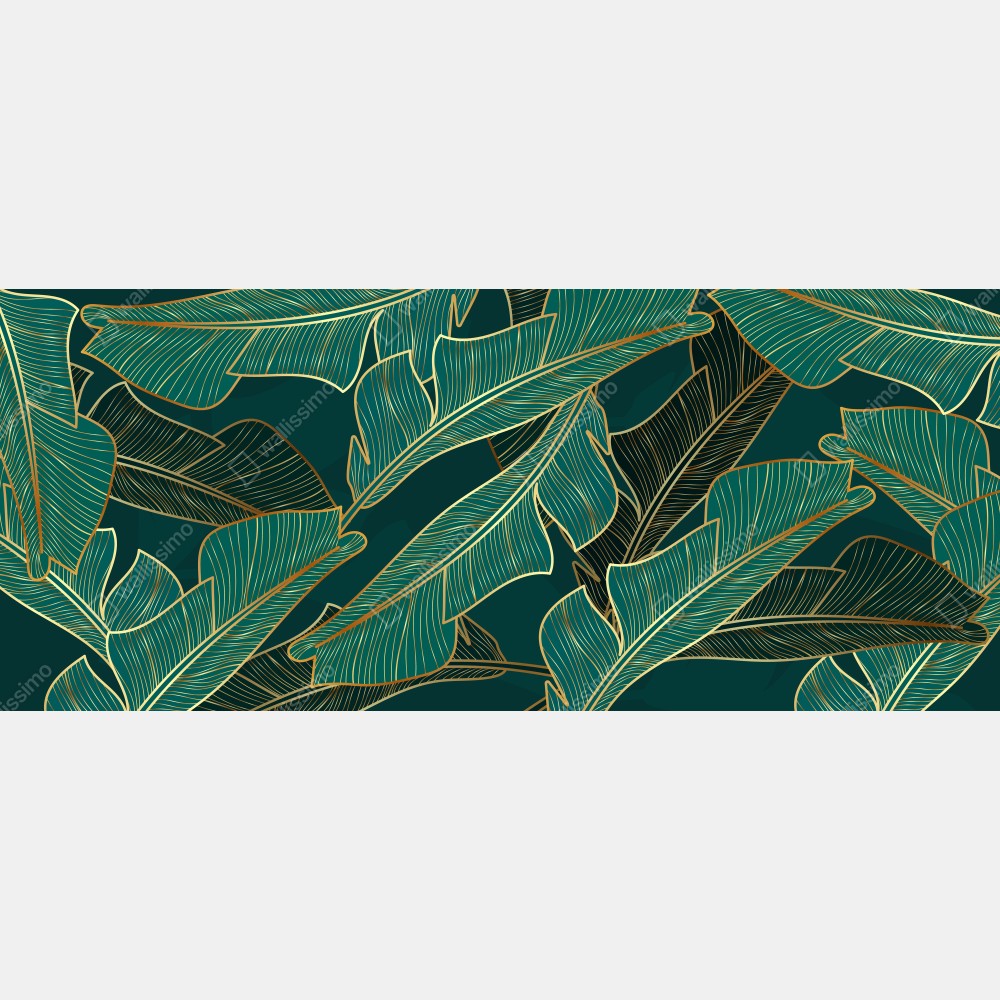 Naklejka na drzwi złote tropikalne liście bananowca – Wallissimo® Naklejka na drzwi złote tropikalne liście bananowca – Wallissimo®