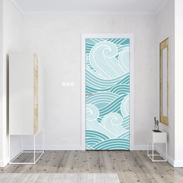 Naklejka na drzwi Haifoss wodospad o zachodzie słońca – Wallissimo®