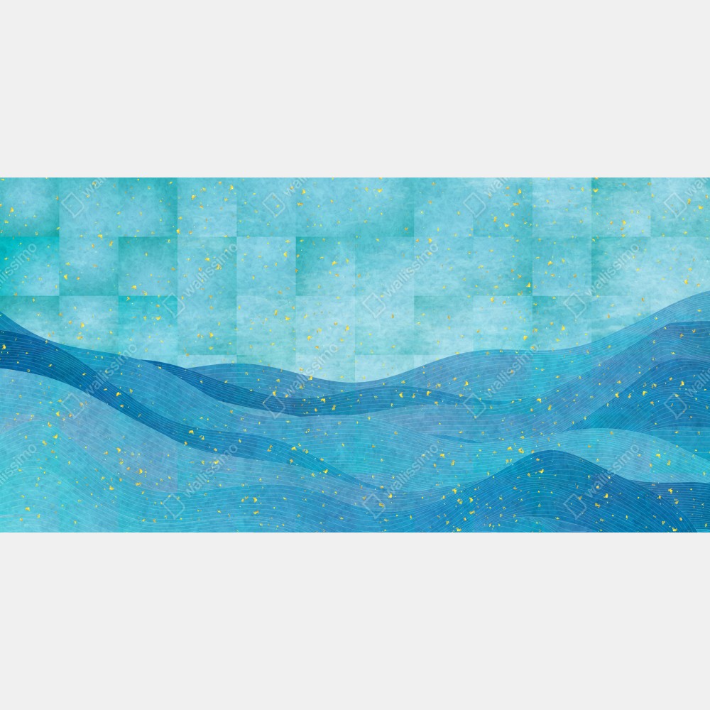 Naklejka na drzwi turkusowe fale abstrakcyjna kompozycja – Wallissimo® Naklejka na drzwi turkusowe fale abstrakcyjna kompozycja – Wallissimo®