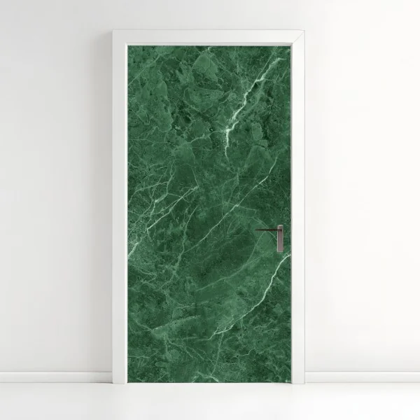 Naklejka na drzwi zielona tekstura marmuru