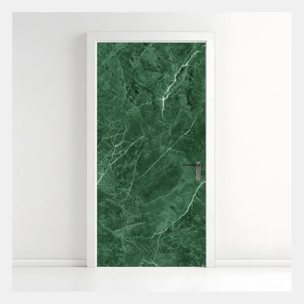 Naklejka na drzwi zielona tekstura marmuru – Wallissimo® Naklejka na drzwi zielona tekstura marmuru – Wallissimo®